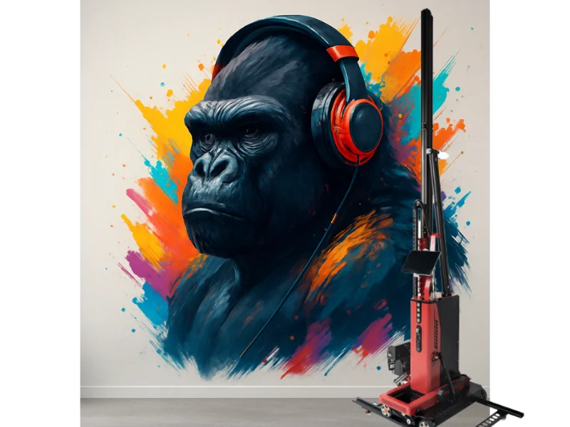 Imprimante murale TUP1000 – impression haute définition de King Kong avec des écouteurs réalisée par SYMP'S