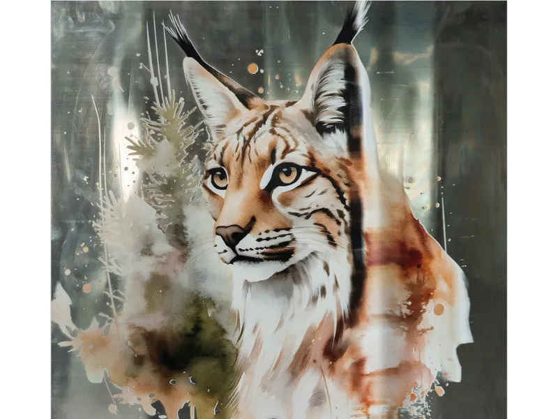 Accueil 10 Imprimante murale MK01 – impression d’un lynx sur fond verre en haute définition