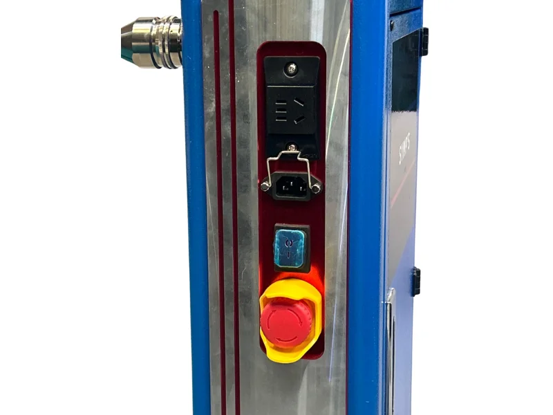 Panneau de commande avec boutons intégrés et arrêt d’urgence sur l’imprimante murale SYMP’S Opaline.