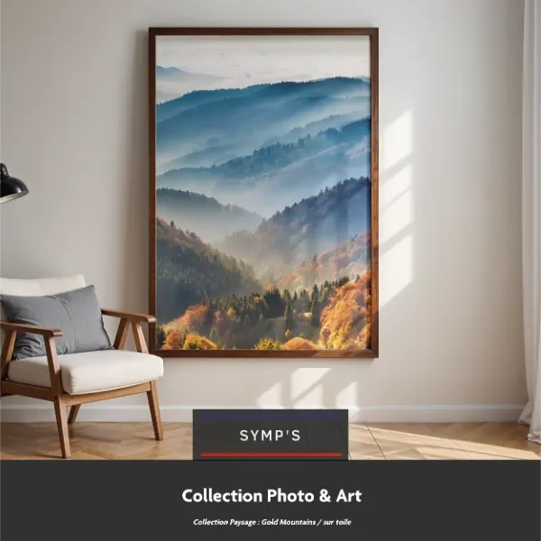 Symps's Print 7 Impression murale d’un paysage de plaine et montagne dans un cadre – création décorative par SYMP'S PRINT